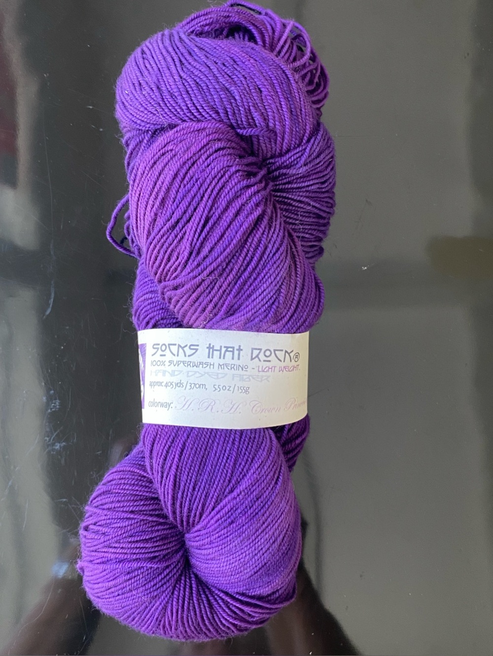 Socks that Rock yarn. 100% Superwash Merino Wool. Fingering Wt., Hand Dyed.